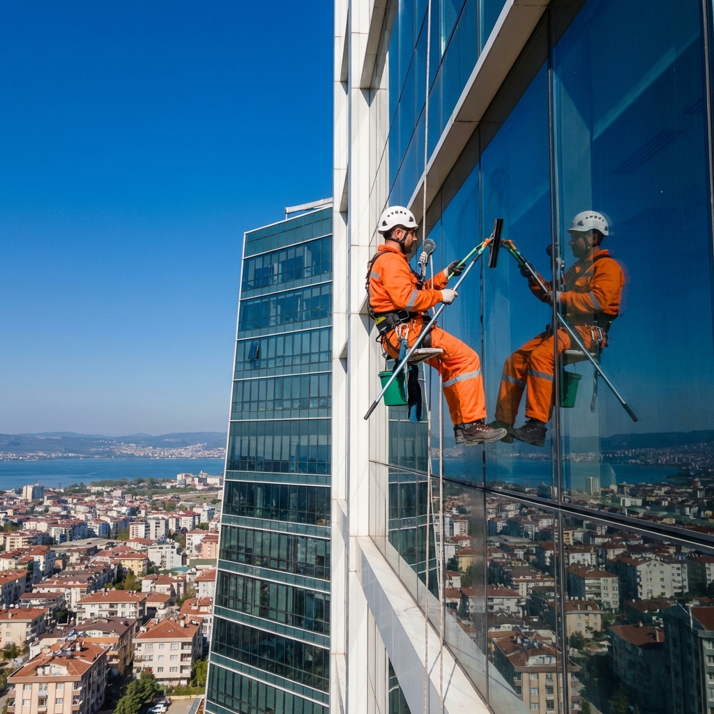 Kocaeli Yüksek Binalarda Güvenli Dış Cephe Cam Temizliği Personeli